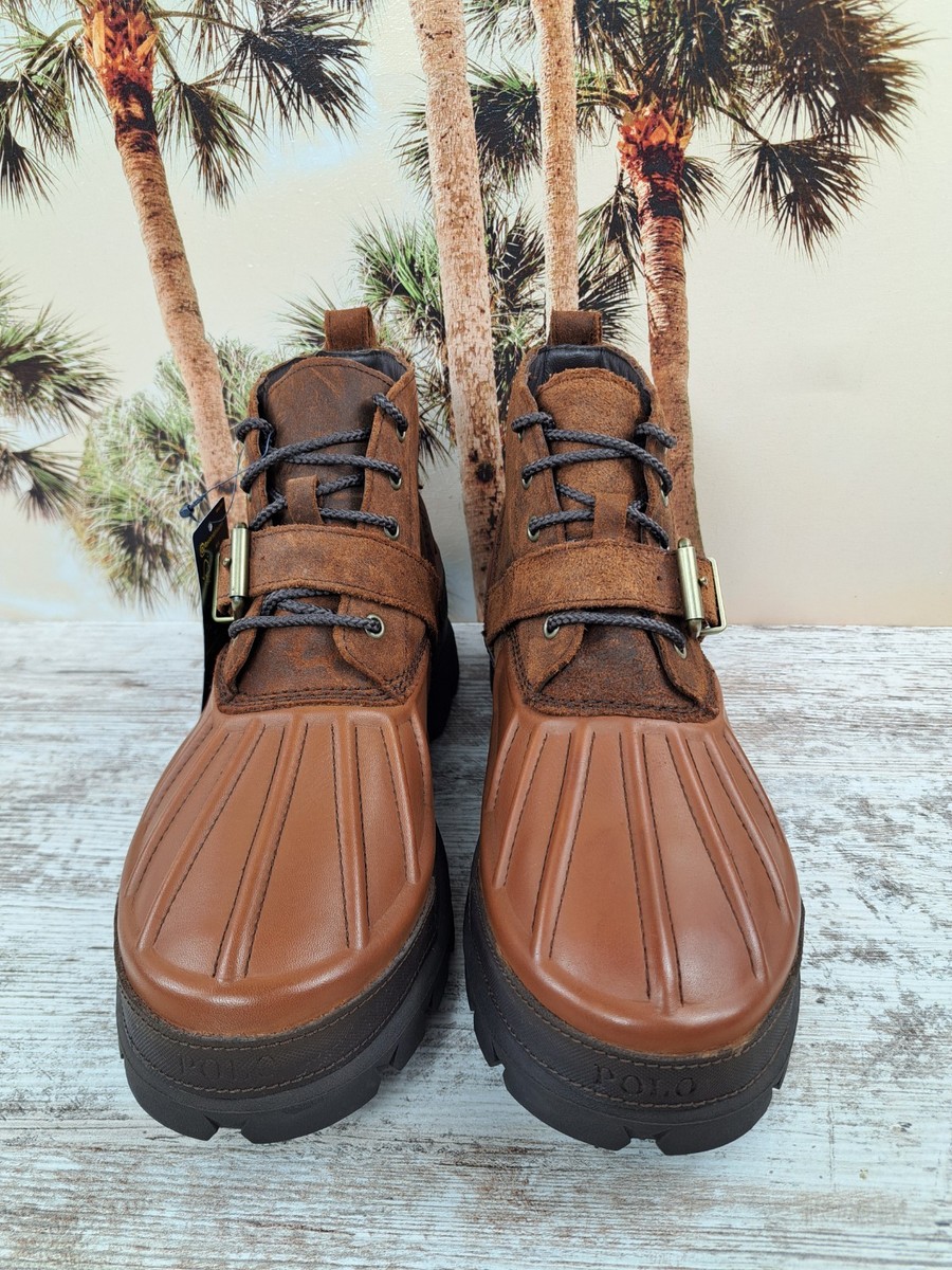 Polo Ralph Lauren Oslo High Leather Boots Brown Strap Buckle  display picture 1