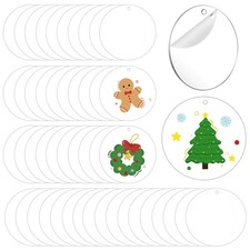 Acrylic Ornament Blanks, Clear Acrylic Circles Discs Blank Round Acrylic Blanks