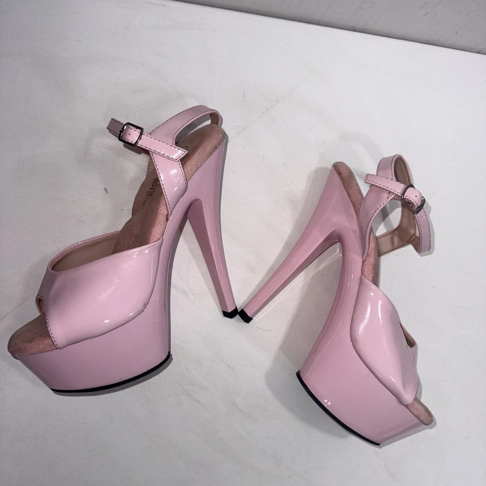Pleaser KISS Tacones Rosa Plataforma Tobillo Correa Stilettos Stripper Zapatos de Baile 7 Foto 2 de 4
