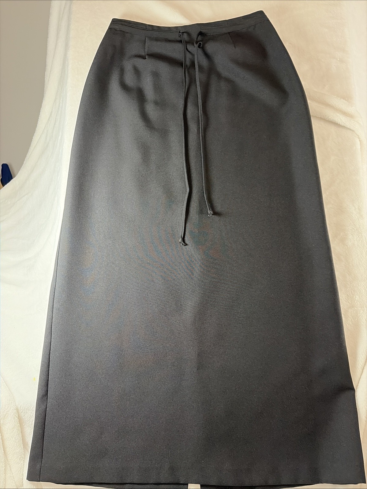 Kathie Lee Collection Black Maxi Skirt Vintage 90s Retro Fitted Size 6 Draw Belt