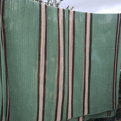 Vintage Oma Strick XL Decke groß grün Handarbeit Retro 112'' x 78''