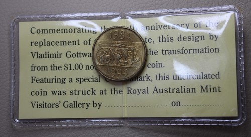 * 1994 DECADE DOLLAR COIN "C" MINT MARK IN FLIP VISITOR GALLERY #VDH53 - Picture 4 of 12