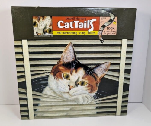 Lowell Herrero Cat Tails Puzzle Sassy Lara 500pc Curly Jigsaw Ceaco 1999 Vtg NEW - Picture 5 of 13