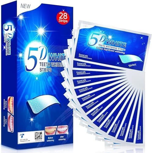 28PCS 5D Teeth Whitening Strips Tooth Rapid Bleaching White Strips Teeth White