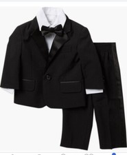 Infant Nautica Black, 4 Piece Tuxedo. Machine Washable 24 Months. NWT. MSRP 80.
