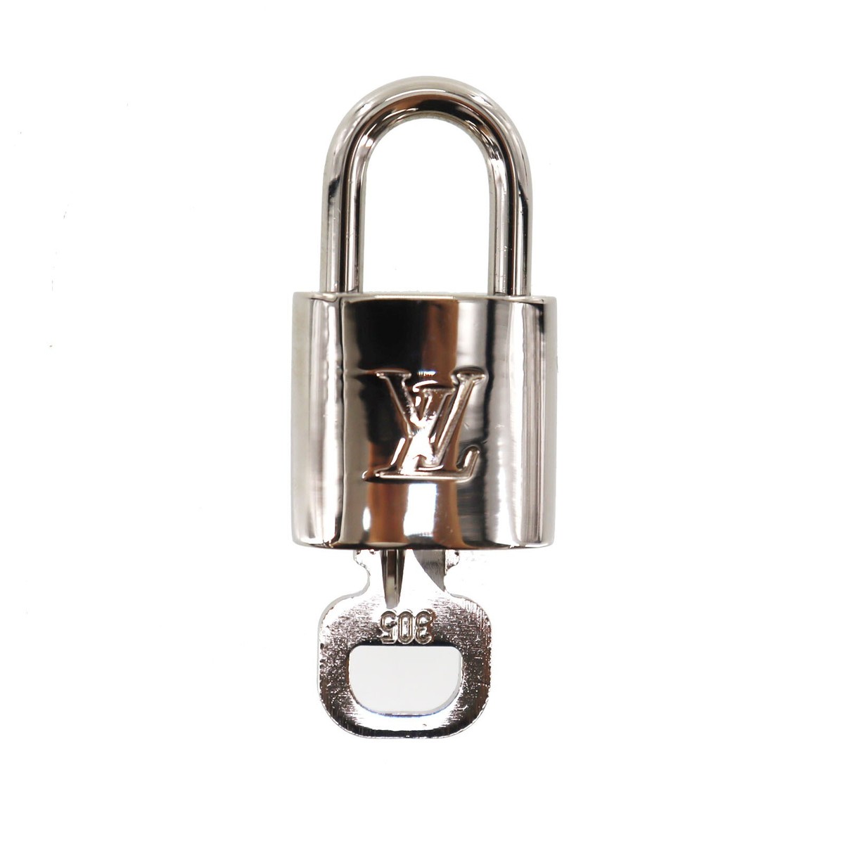 305 LOUIS VUITTON LV Lock & Key set Padlock Silver-Tone