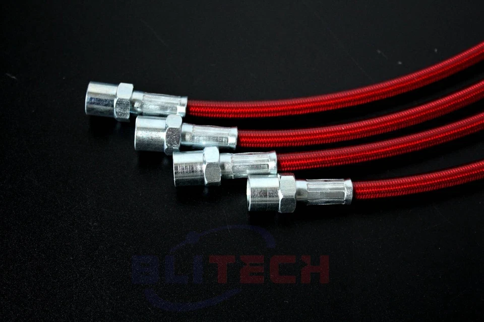 New Red Front Rear Braided Stainless Steel Brake Line For BMW E36 3 series 94-98 — 第 3/3 张图片