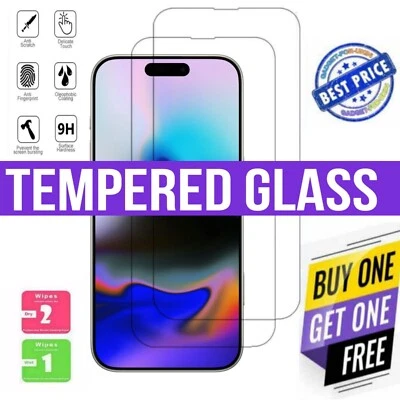 Tempered glass Screen Protector For iPhone 16 15 14 13, 11, 12 17 Pro Max Glass
