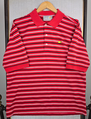 AUGUSTA NATIONAL GOLF SHOP Masters Size Medium Polo Shirt Mens Red Stripe Golf - Picture 4 of 13