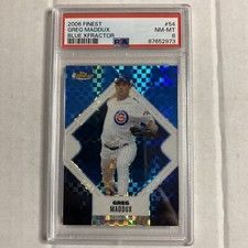 2006 Finest Blue Xfractor Greg Maddux 35/150 PSA 8 PS