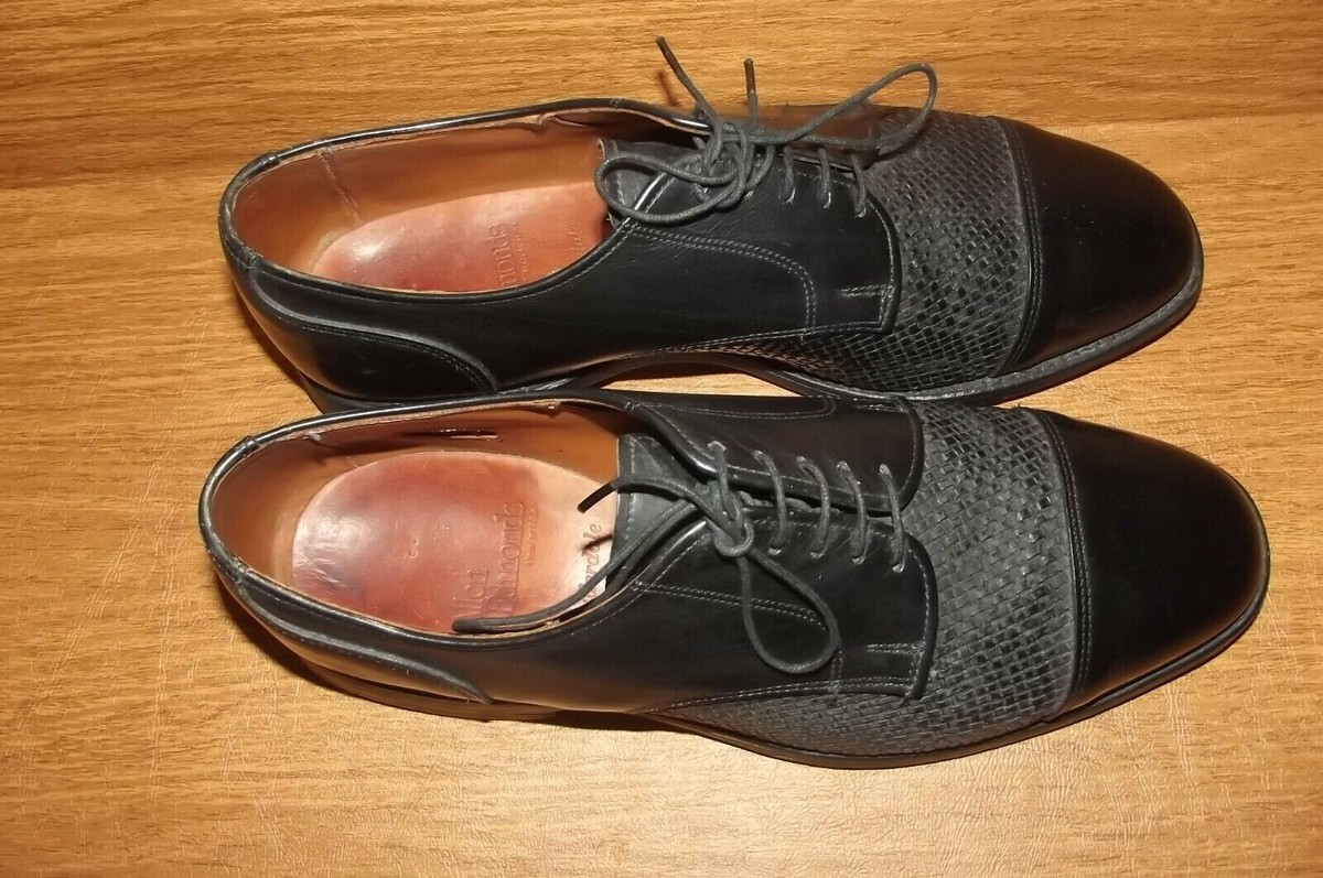 Allen Edmonds Lauderdale Black Weave Oxford sz 9 D VGC Free 