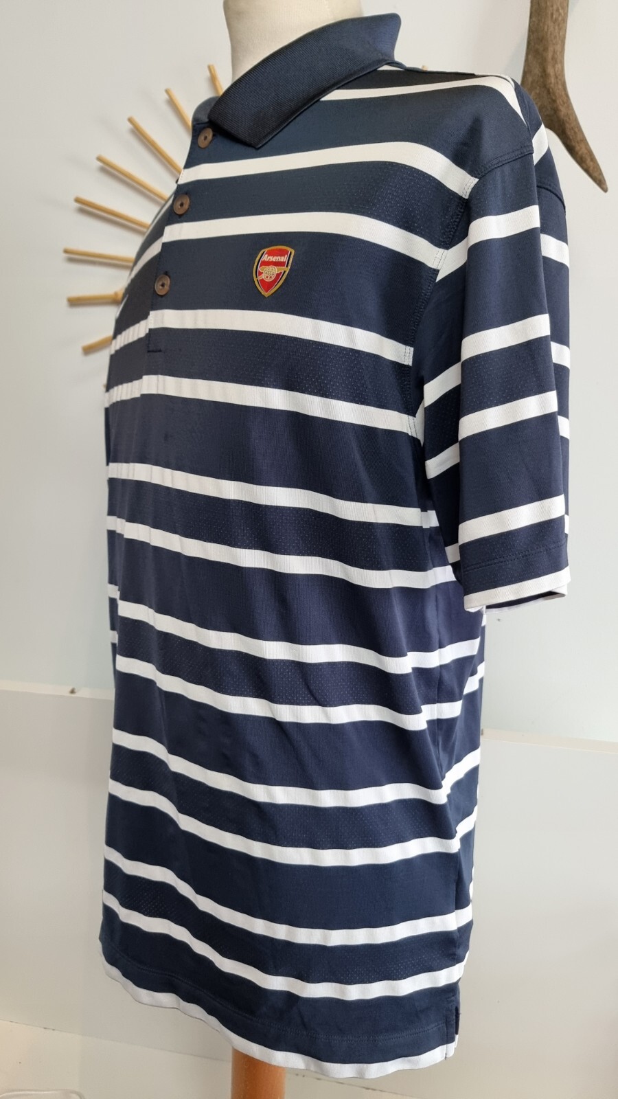 Nike Dri Fit Polo Shirt Arsenal Football Gunners Quick Dri Smart UK Mens Med image 8