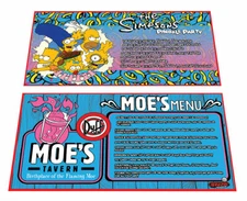 Stern The Simpsons Pinball Party Custom Apron Instruction Cards v2