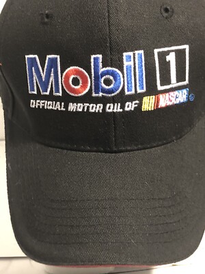 MOBIL 1 Embroidered Pegasus Official Motor Oil of NASCAR Baseball Cap Hat NWOT