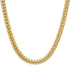 14k Yellow Real Gold Filled Round Franco Chain Necklace, 6.0mm, 30"