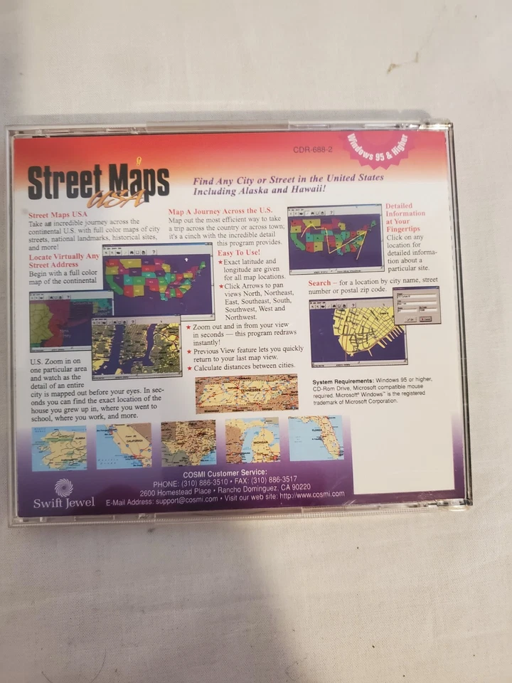 Precision Street Maps USA (PC, CD ROM, 1997)  - Image 2 of 2