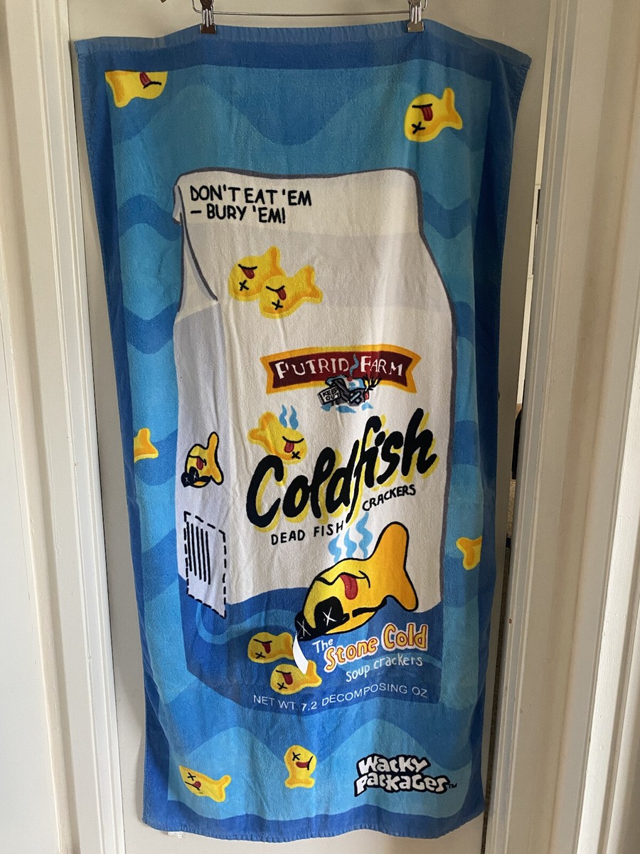 Topps WACKY PACKAGES Beach Towel Coldfish Goldfish 28” X 56