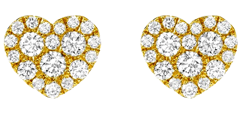 Boucles D'Oreilles Cœur En Or Massif 9 Carats - Occasion