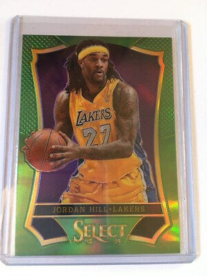 2013-14 Panini Select Basketball #13  Jordan Hill Green Prizm  3/5  *Lakers*
