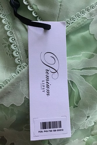 LIPSY VIP PREMIUM SIZE 8 LIME GREEN BURNOUT BELTED SKATER PROM MIDI DRESS BNWT - Picture 8 of 8
