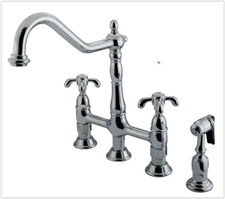 Kingston Brass KS1271TXBS Kitchen Faucet in Chrome w Sprayer