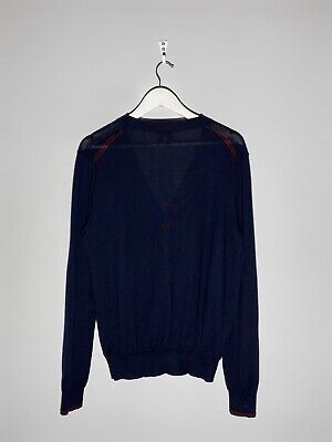Hermes Cashmere Cardigan Sweater Lightweight V-neck Navy Hermes Cashmere Cardigan Sweater Lightweight V-neck Navy