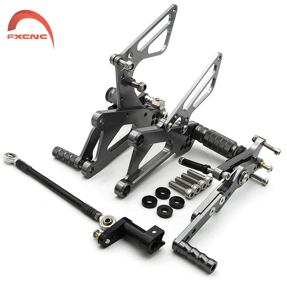 Juego trasero gris reposapiés pedales clavija para Triumph DAYTONA 675 2011-2013 2012 Foto 4 de 4