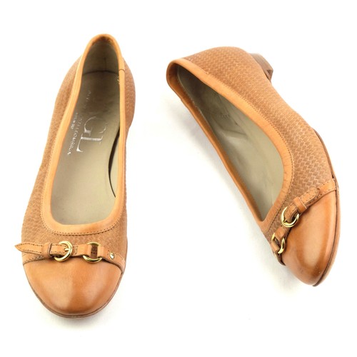 AGL ATTILIO GUISTI LEOMBRUNI Beige Tan Woven Ballet Flats 41.5 EU 11.5 US ITALY - Foto 6 di 8