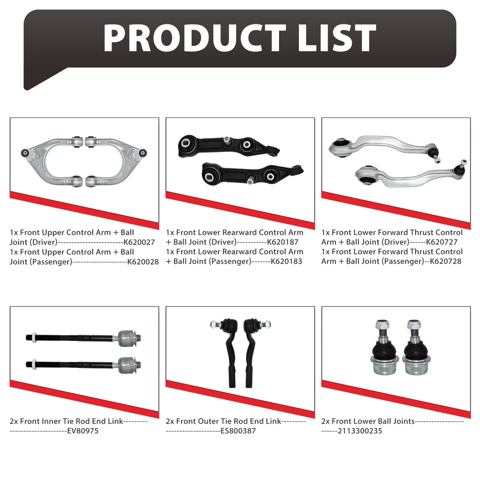 Kit de brazos de control delanteros para Mercedes Benz CLS500 CLS55 AMG CLS550 E500 2005-2009 Foto 3 de 4