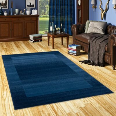 Designer Teppich Samba Modern Dunkelblau Bordüre