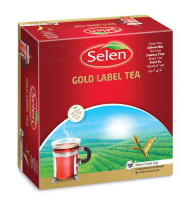 SELEN Gold Label Tea 100´ Schwarzer Tee Tassenbeutel Kuvertiert Türk Ceylon Cay