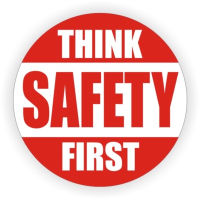 10 pcs Think Safety First Hard Hat Stickers Helmet Decals Construction -Red-
