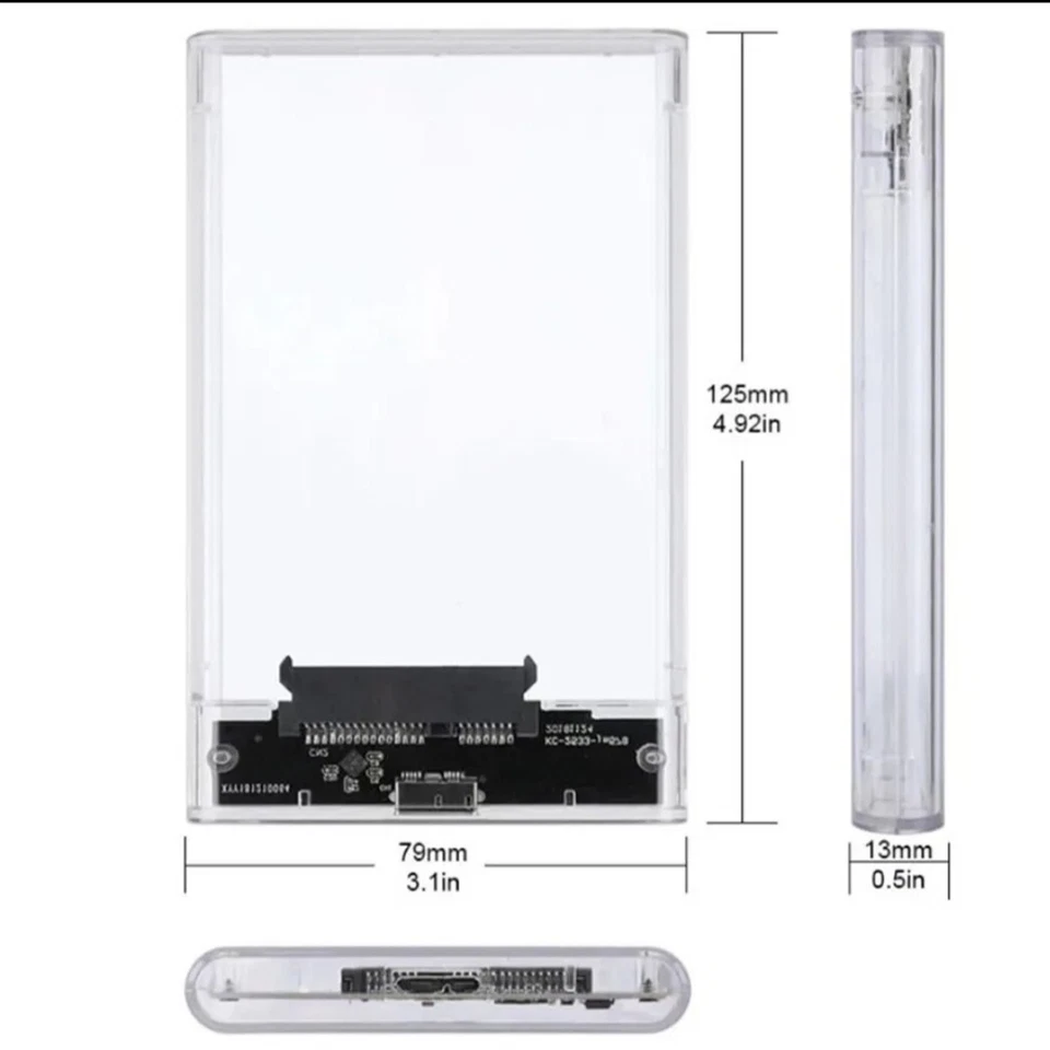 Boitier Externe Disque Dur transparent USB 3.0 2.5 pouces pour SATA HDD et SSD - Image 2 of 4
