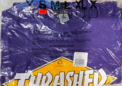 Thrasher T-Shirt Diamond Logo Purple Yellow Skateboard Tee Lila Magazine  Gr S