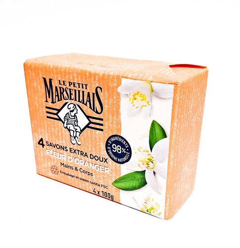 Le Petit Marseillais Seife Orangenblüte mild 4x 100g Stück aus Frankreich Orange - Bild 2 von 5