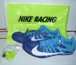 Nike Zoom Men Racing Sprint Cleats With Nike Carry Bag Blue Shoes Size 12 New | eBay