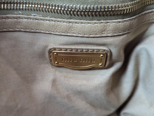 miumiu tote bag 2way shoulder bag ribbon camel leather - Picture 5 of 15
