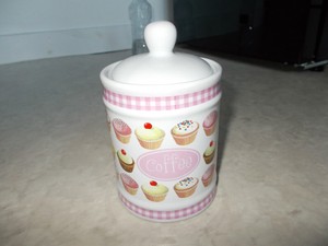 White Pink Kitchen Accessories Ceramic Coffee Jar Pot Canister