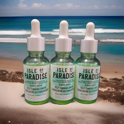  Best $ Lot 3x Isle of Paradise Face Body Self Tanning Drops Medium 1.01oz 30ml 