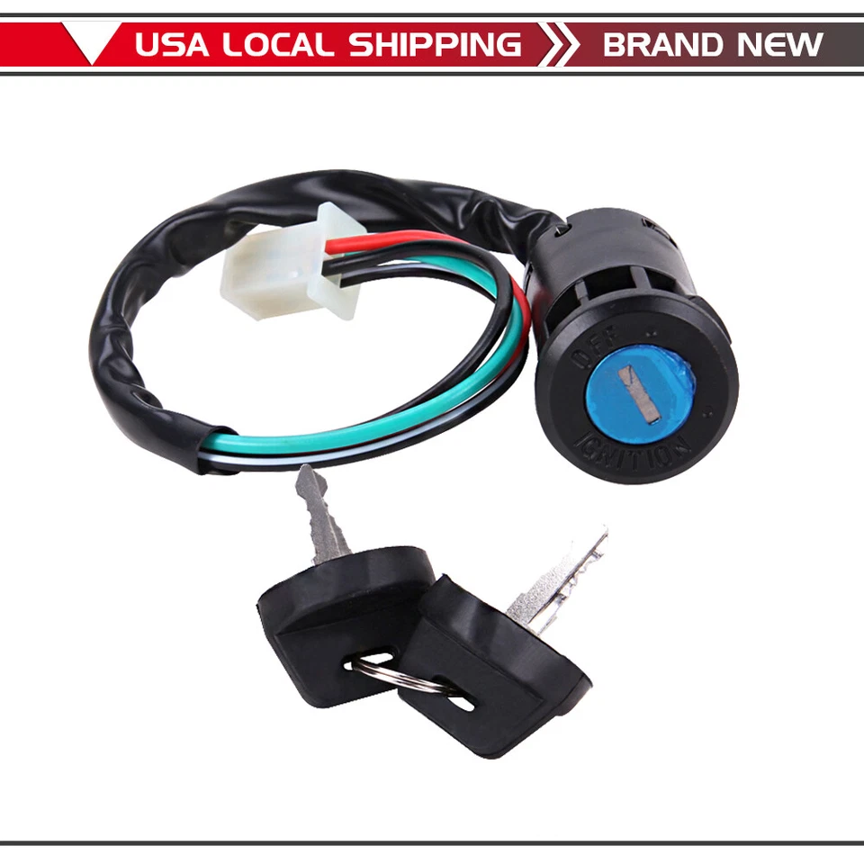 Ignition Key Switch For Taotao 50cc 70cc 90cc 110cc 125 Dirt Bike 4-wheel 4 wire Foto 2 de 4