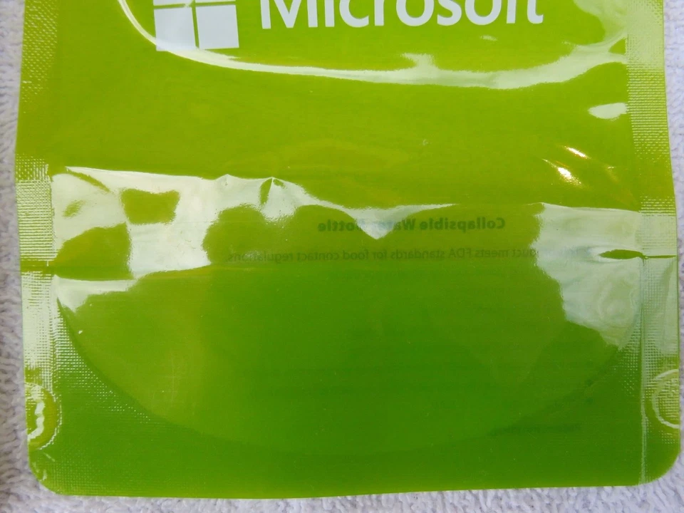 Rare - NOS - Promotional - Microsoft Collapsible Water Bottle - Lime Green - Image 3 of 4