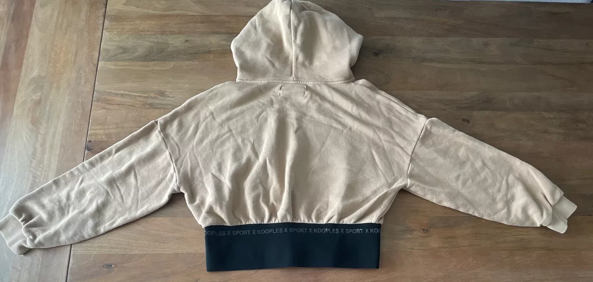 The Kooples Women s Tan Cropped Sweater Hoodie Size 3 Kooples X