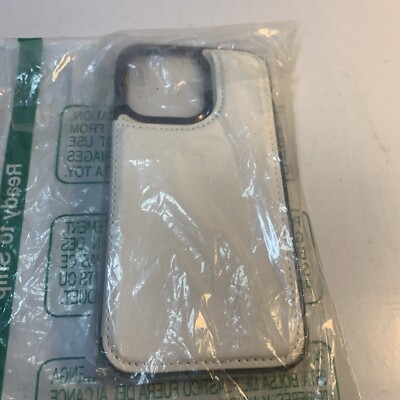 iPhone 15 Pro Max White Leather Case Wallet Slots on Outside by Case New