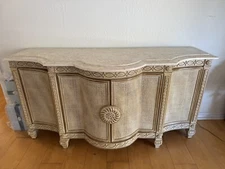 Vintage Drexel Credenza Sideboard Buffet with Marble Top