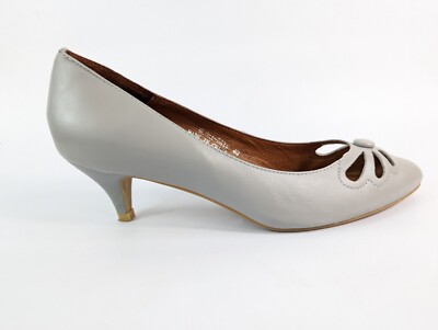 Jeffrey Campbell Grau Leder Mittelhoher Absatz Schuhe UK 7 EU 40