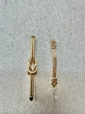 VTG 1940 Rose & Yellow Gold Plated DPB Collar Clip & Tie Bar 