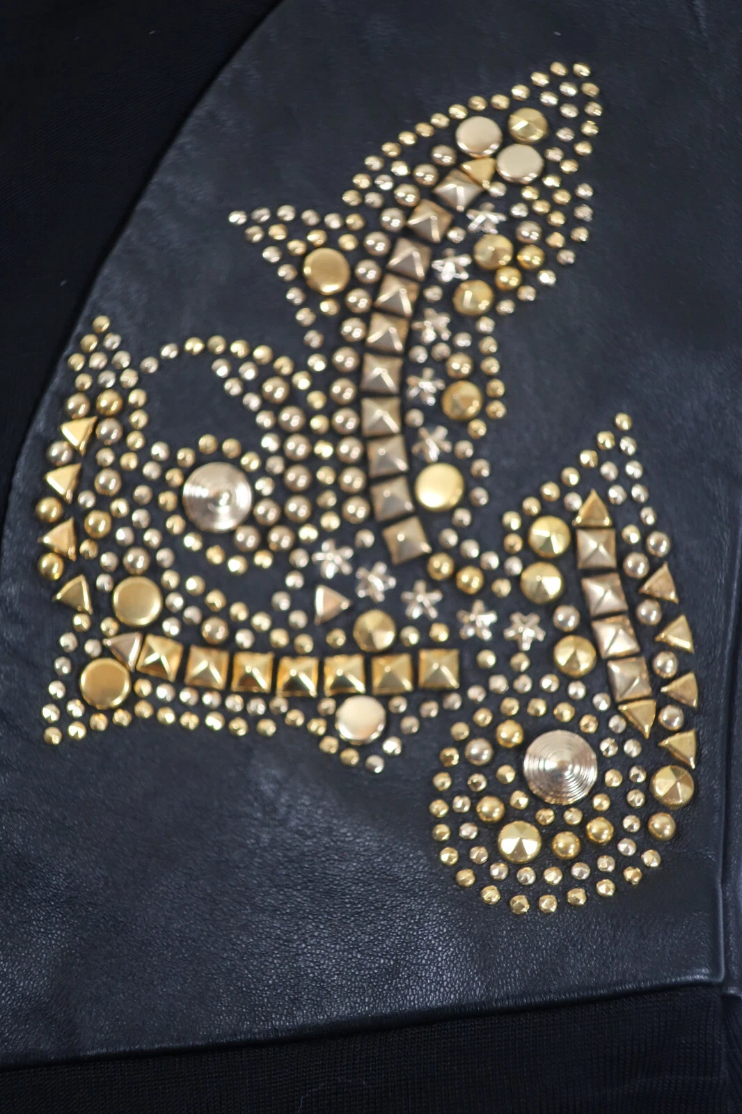 Abito lungo body GIANNI VERSACE nero oro in pelle impreziosita da SLeeve 36 S 3 4