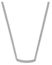 Image of MICHAEL KORS SILVER, REVERSIBLE CRYSTAL PAVE,MK PLAQUE TOGGLE NECKLACE MKJ3355