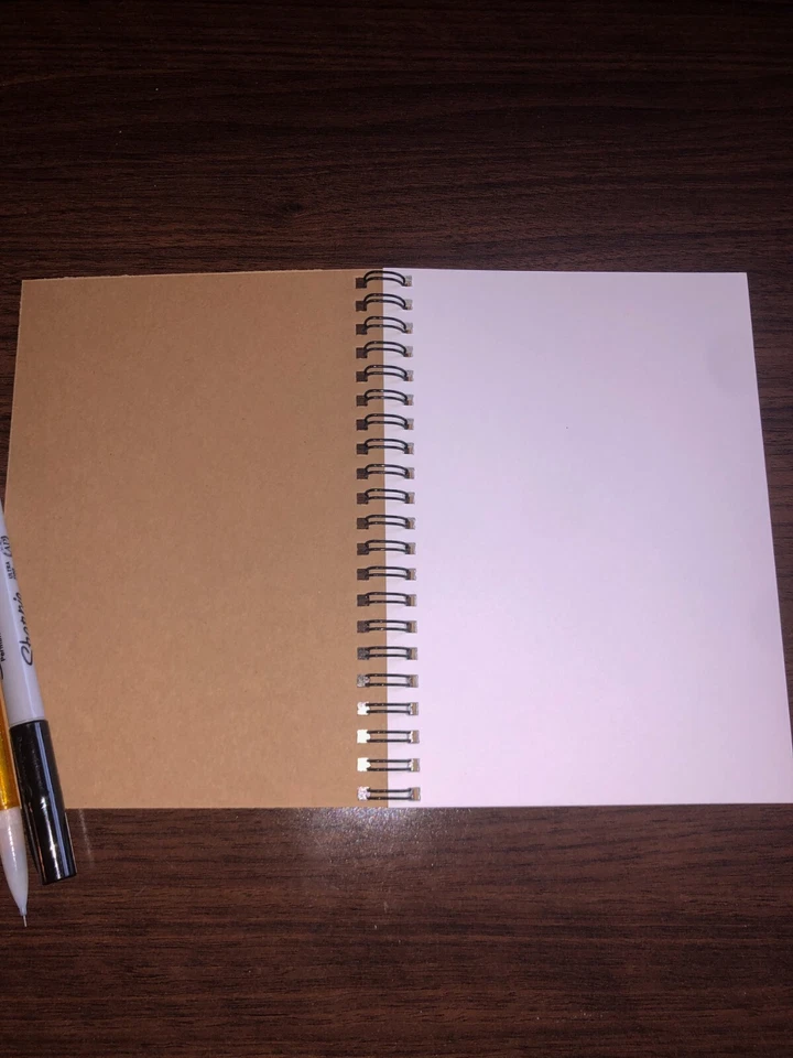 Almohadilla de papel para libro de bocetos hecha a mano 25 hojas 5" x 7" espiral de alta calidad 90 lb/163 gsm Foto 3 de 4