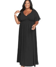Show me your MuMu NWT size 1X Emily Empire black chiffon long dress